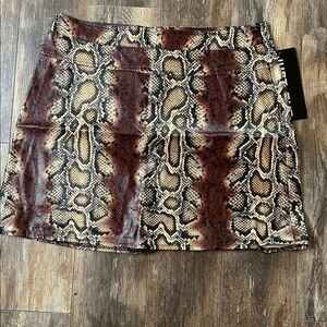 Snake Print Mini Skirt